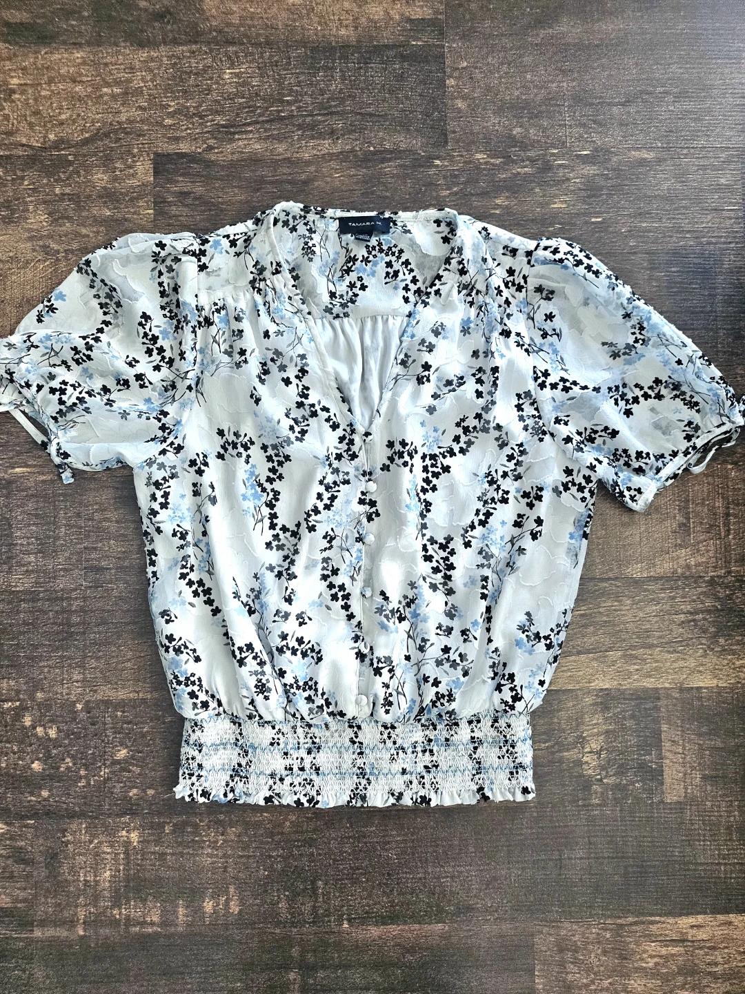 Floral Puff Sleeve Blouse - Size small