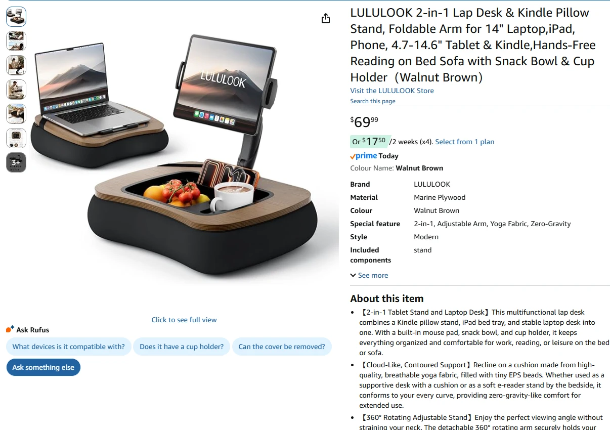 2-in-1 Lap Desk with Adjustable Arm - photo 2