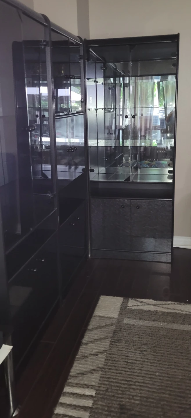 Black Display Cabinet with Glass Doors - photo 2