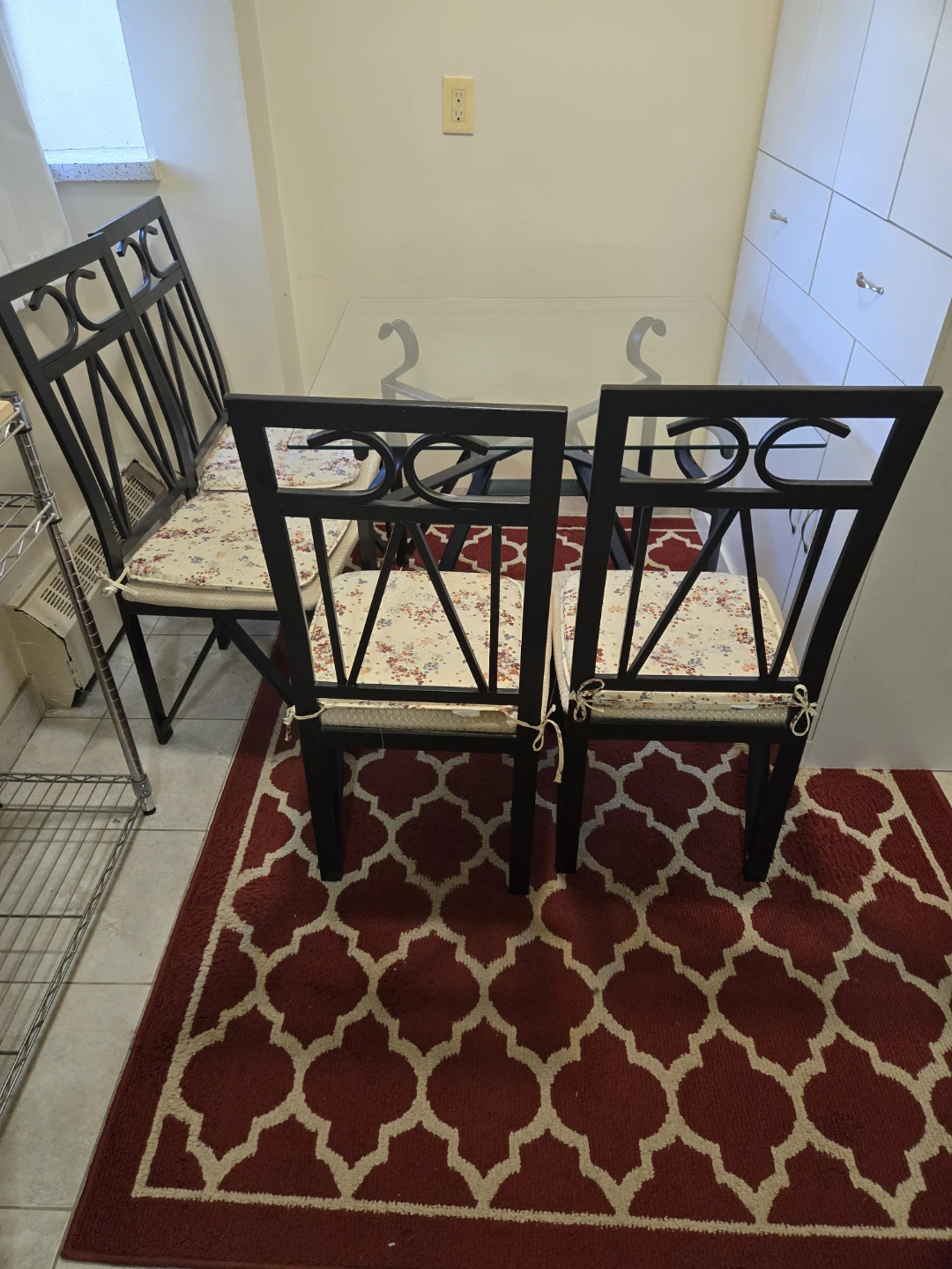 Glass Top Dining Table with 4 Chairs