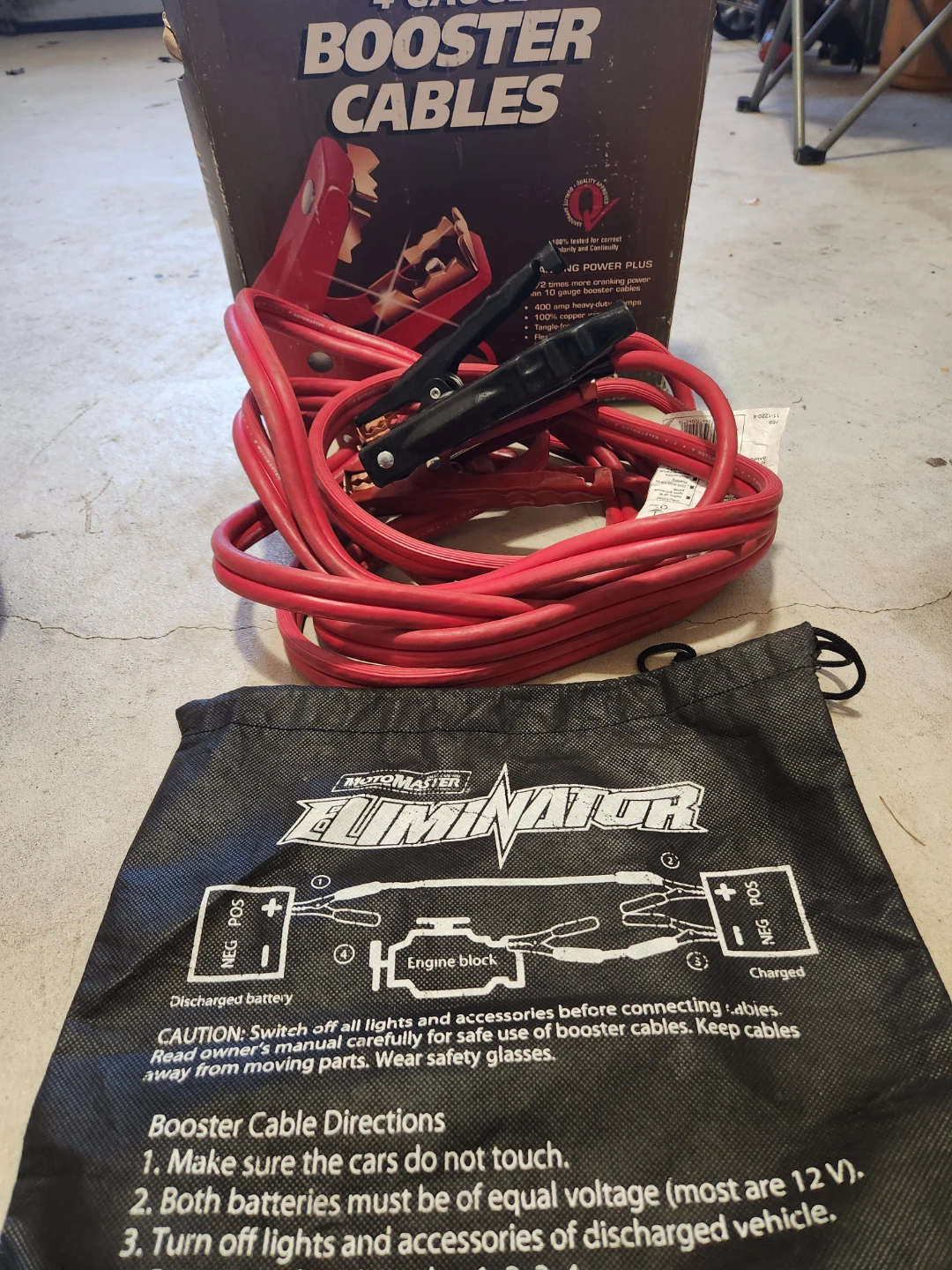 MotoMaster Eliminator 4 Gauge Booster Cables 400amp - photo 2