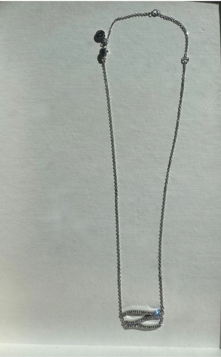 Michael Kors Silver Tone Necklace with Pave Detail