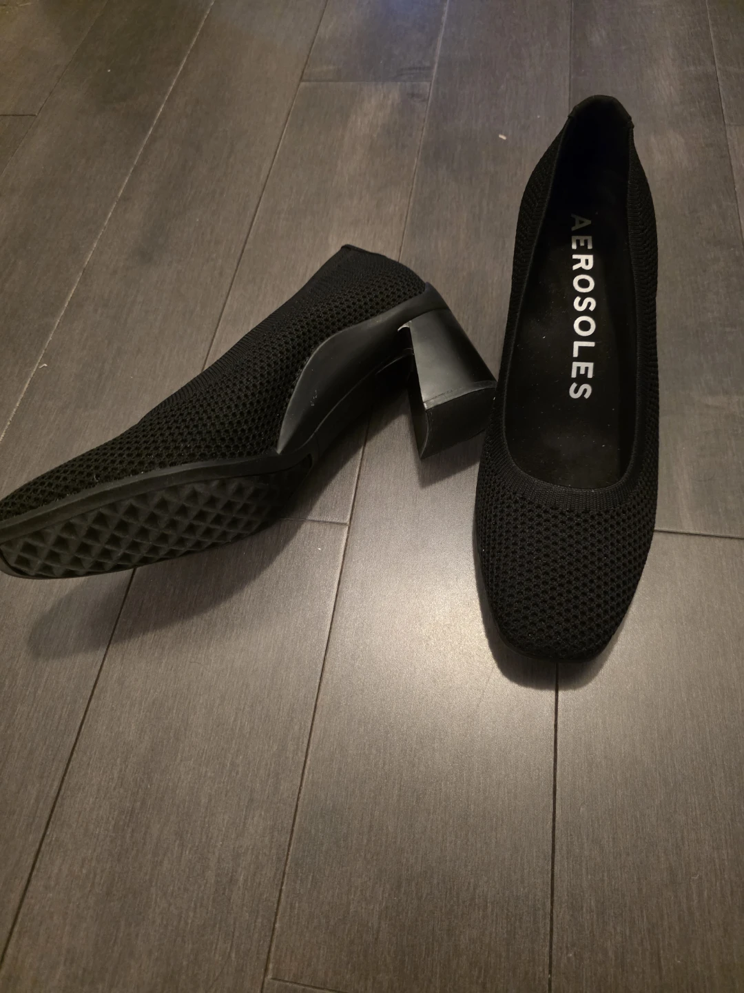 Aerosoles Black Mesh Block Heel Pumps - photo 3