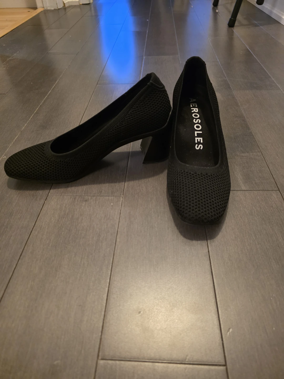 Aerosoles Black Mesh Block Heel Pumps - photo 4
