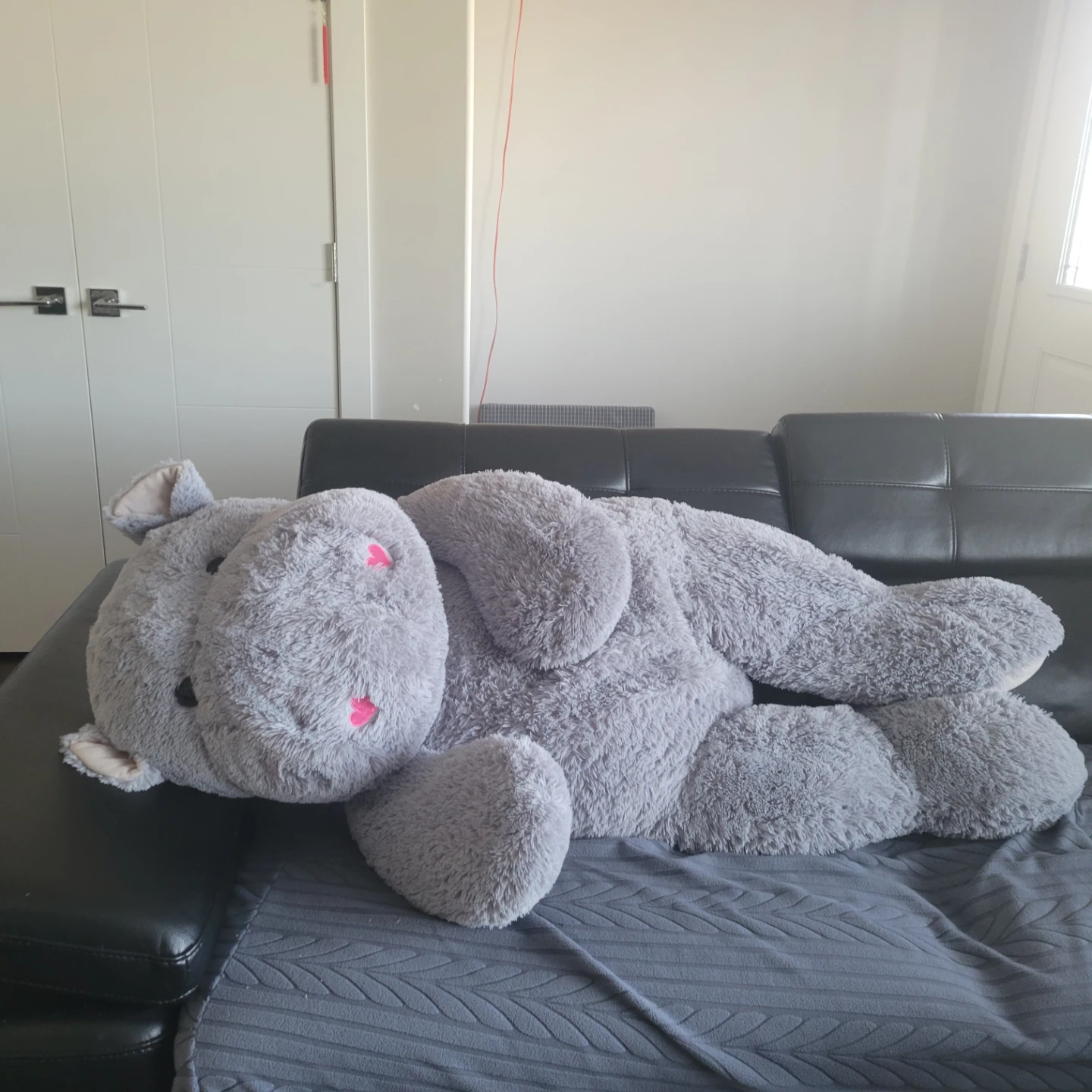Giant Grey Stuffed Hippo Plush Toy
