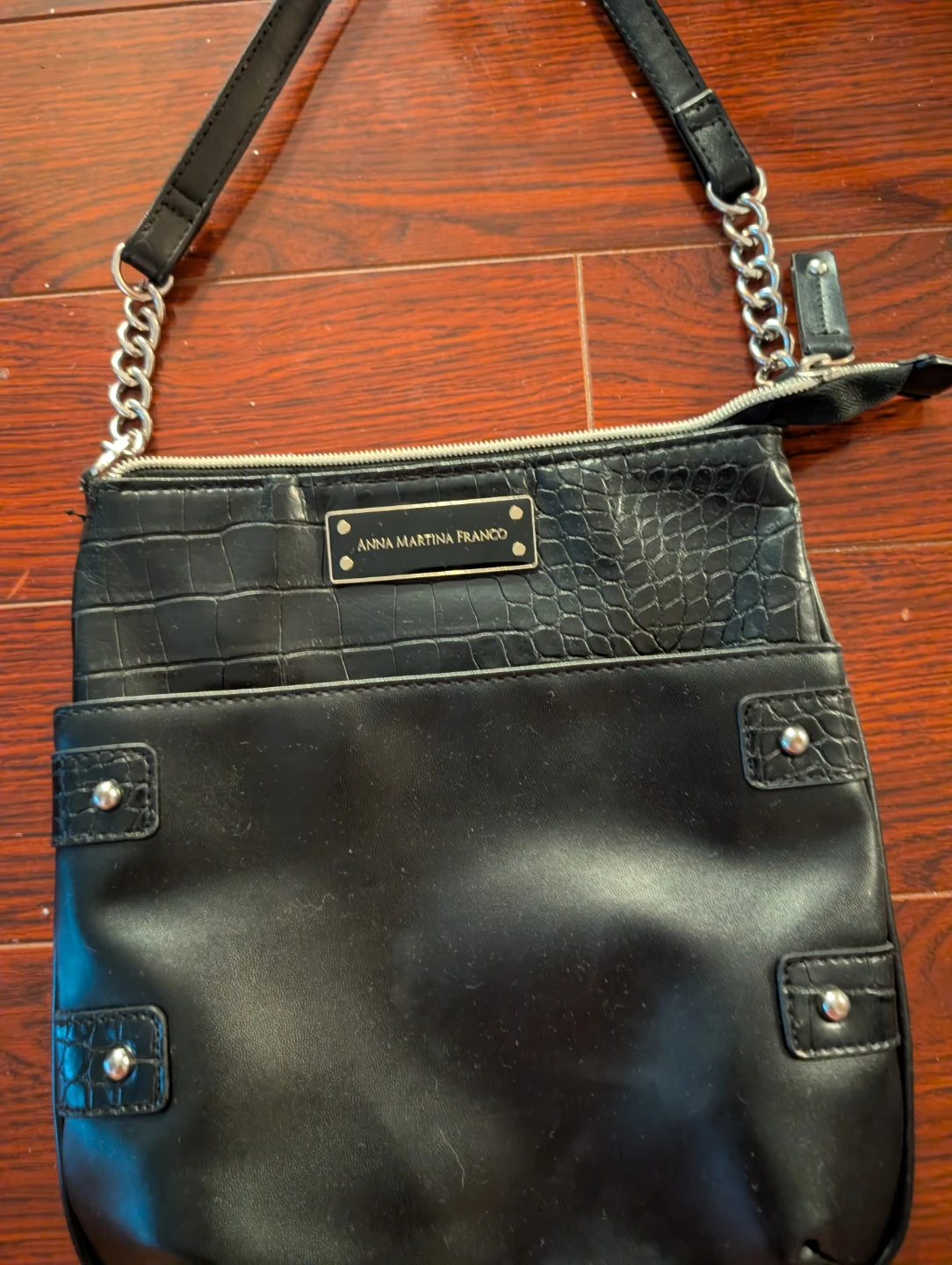 Anna Martina Franco Black Faux Leather Crossbody Bag - photo 4