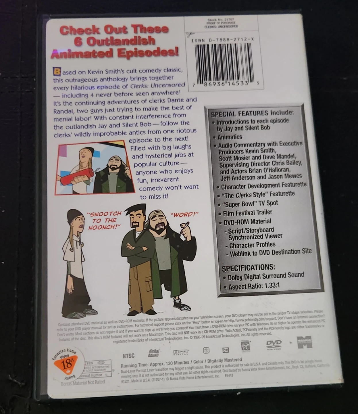 Clerks Animated Series Uncensored (DVD, 2001, 2-Disc Set) - photo 4
