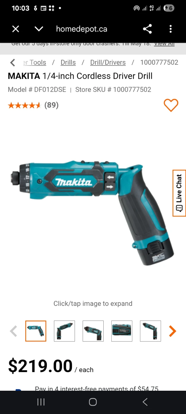 Makita 1/4-inch battery inclded Cordless Driver Drill DF012DSE - photo 5