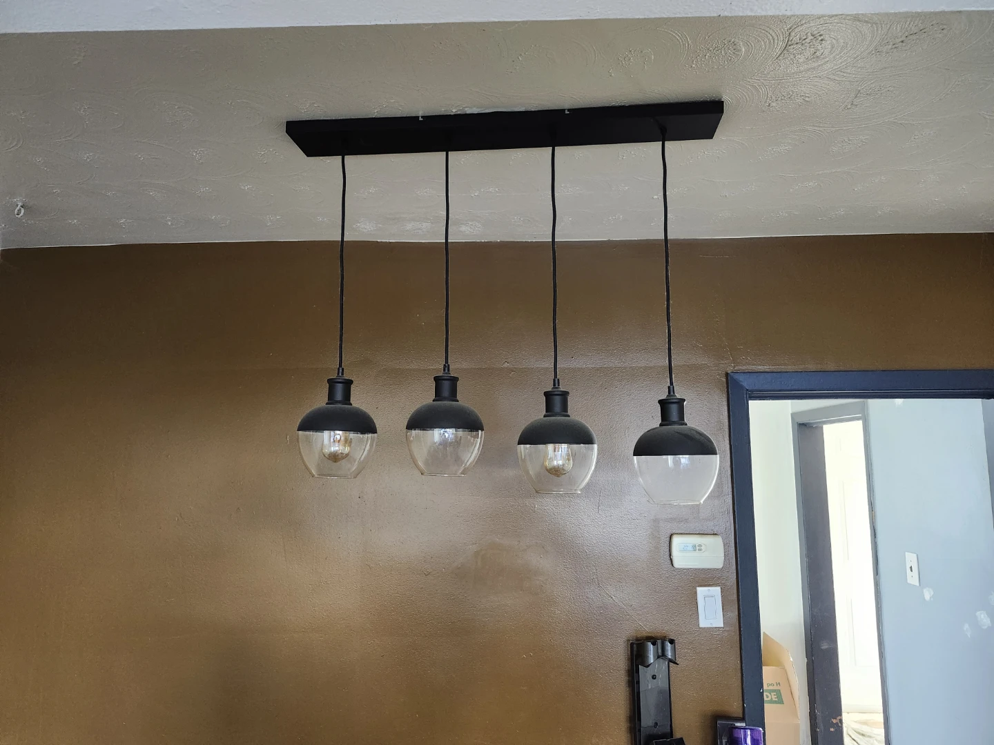 4-Light Black Pendant Light Fixture