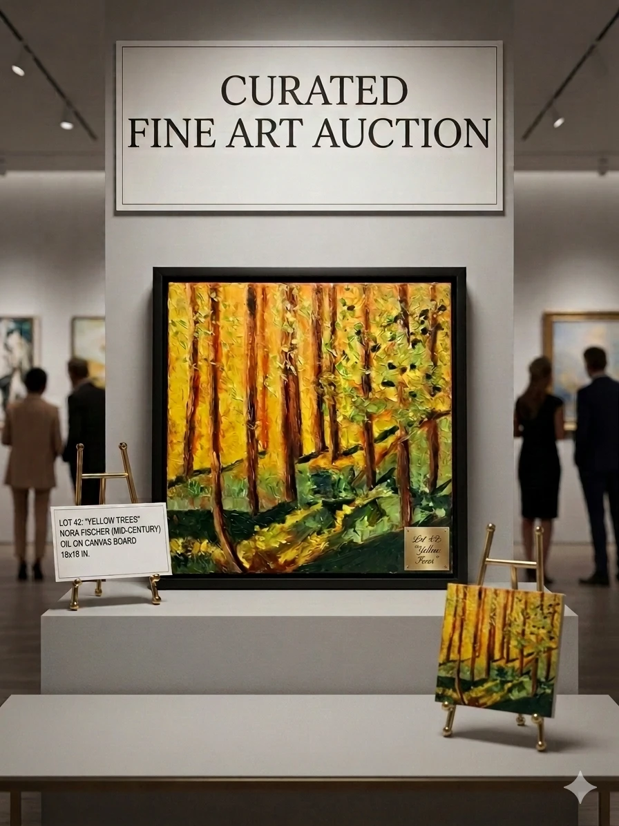 "Yellow Trees" by Nora Fischer (18" x 18")