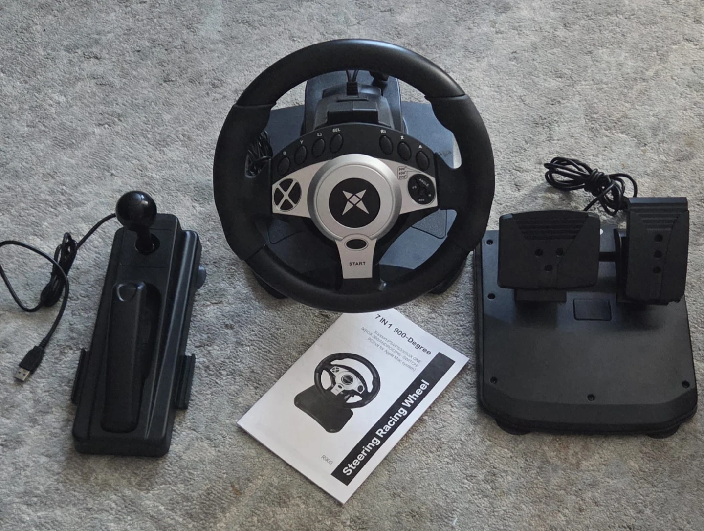 R900 7 in 1 Gaming Steering Wheel