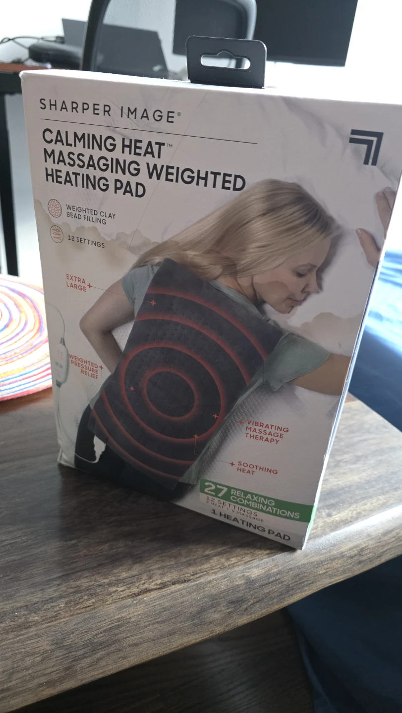 Sharper Image Calming Heat Massaging Weighted Heating Pad