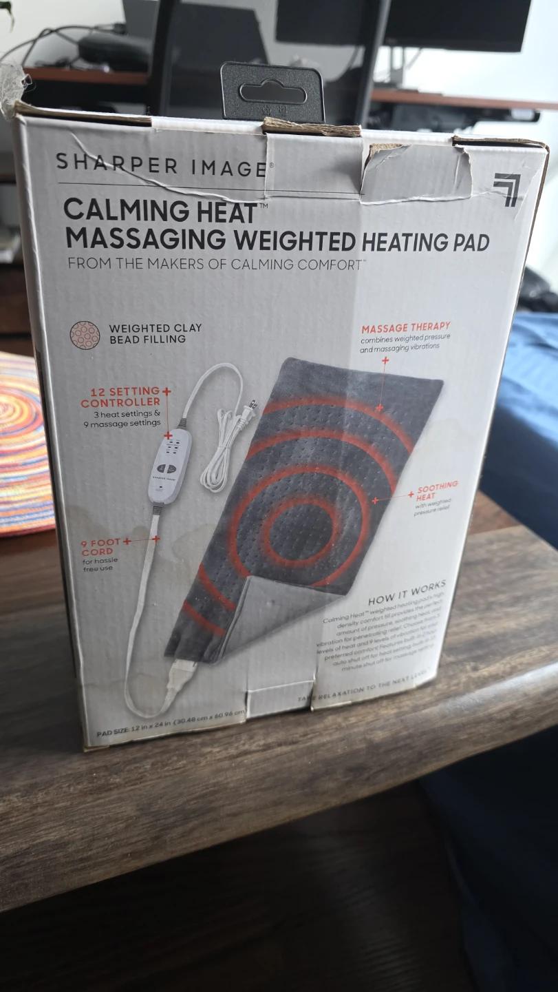 Sharper Image Calming Heat Massaging Weighted Heating Pad - photo 2