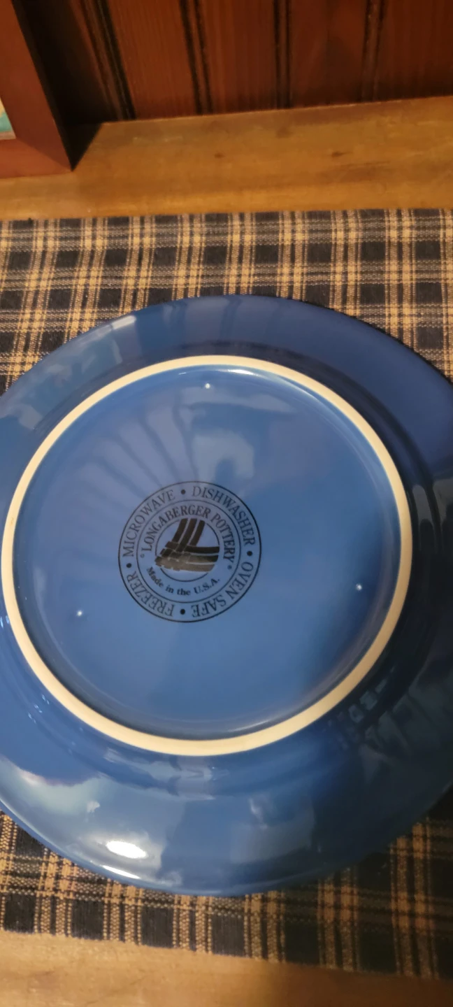 Longaberger Pottery Blue Dinner Plate - photo 2