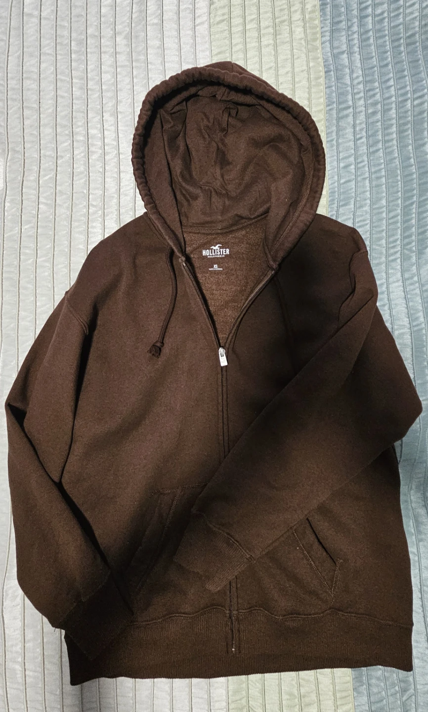 Hollister Chocolate Brown Full-Zip Hoodie