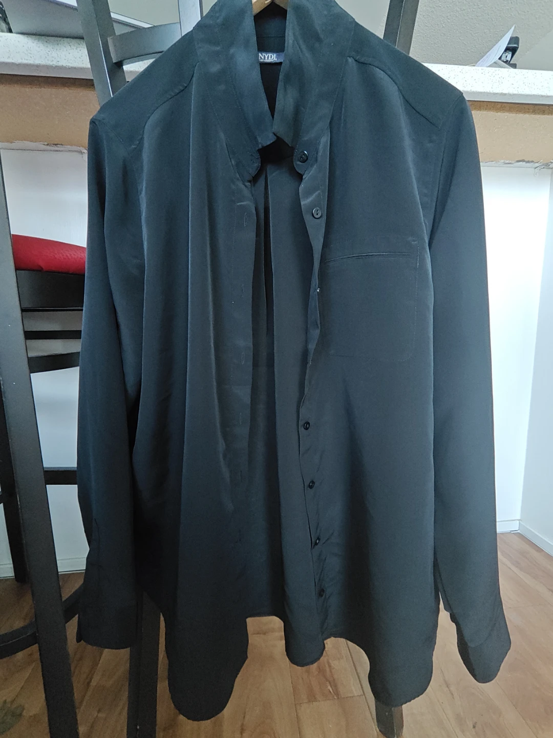 $12 Black Silk NYDJ Long Sleeve Shirt, Never been worn