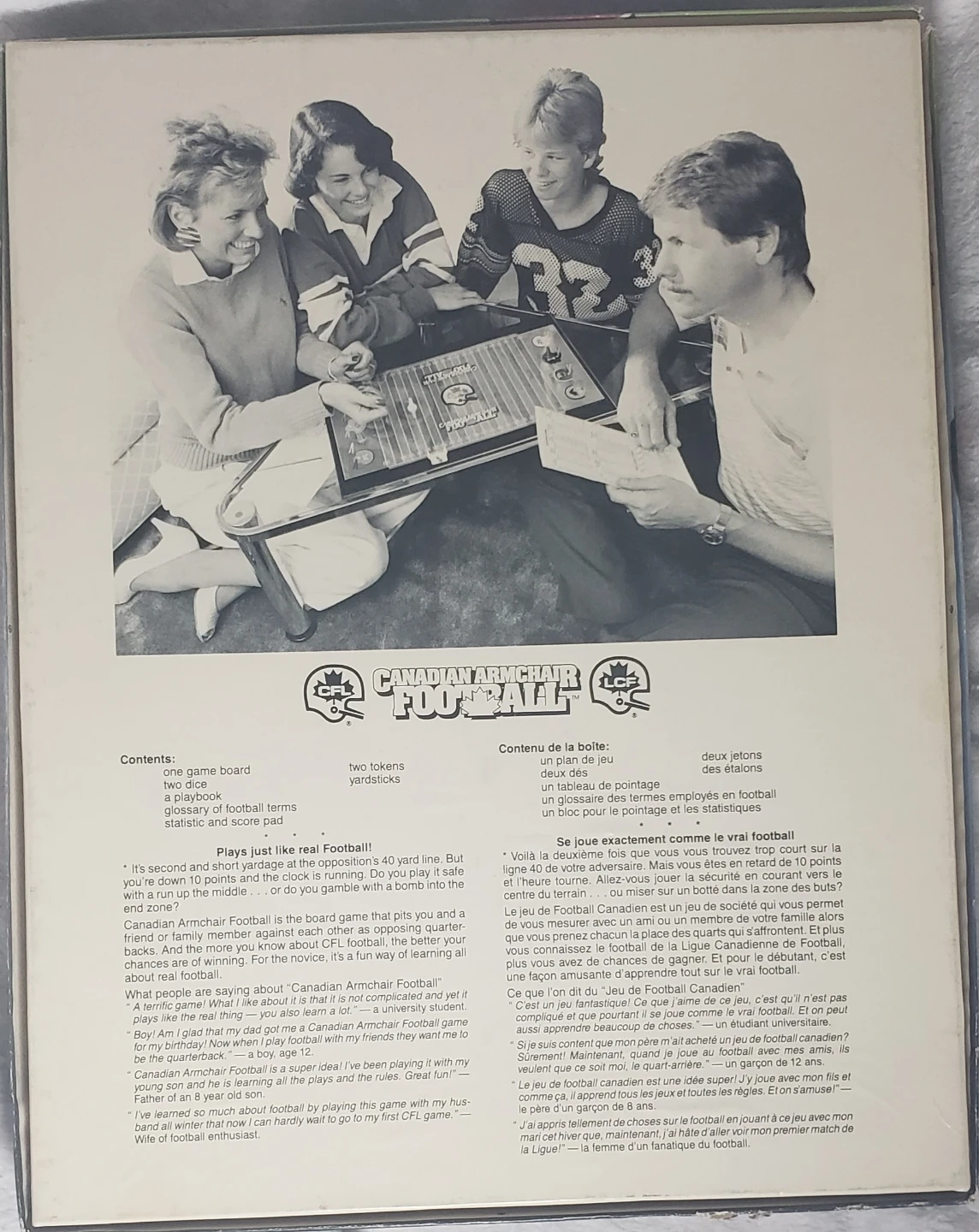 Vintage Canadian Armchair Football Board Game (1985) - photo 2