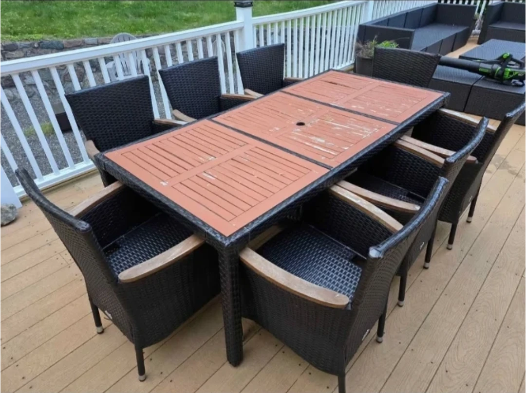 Wicker Outdoor Dining Set with 8 Chairs - photo 2