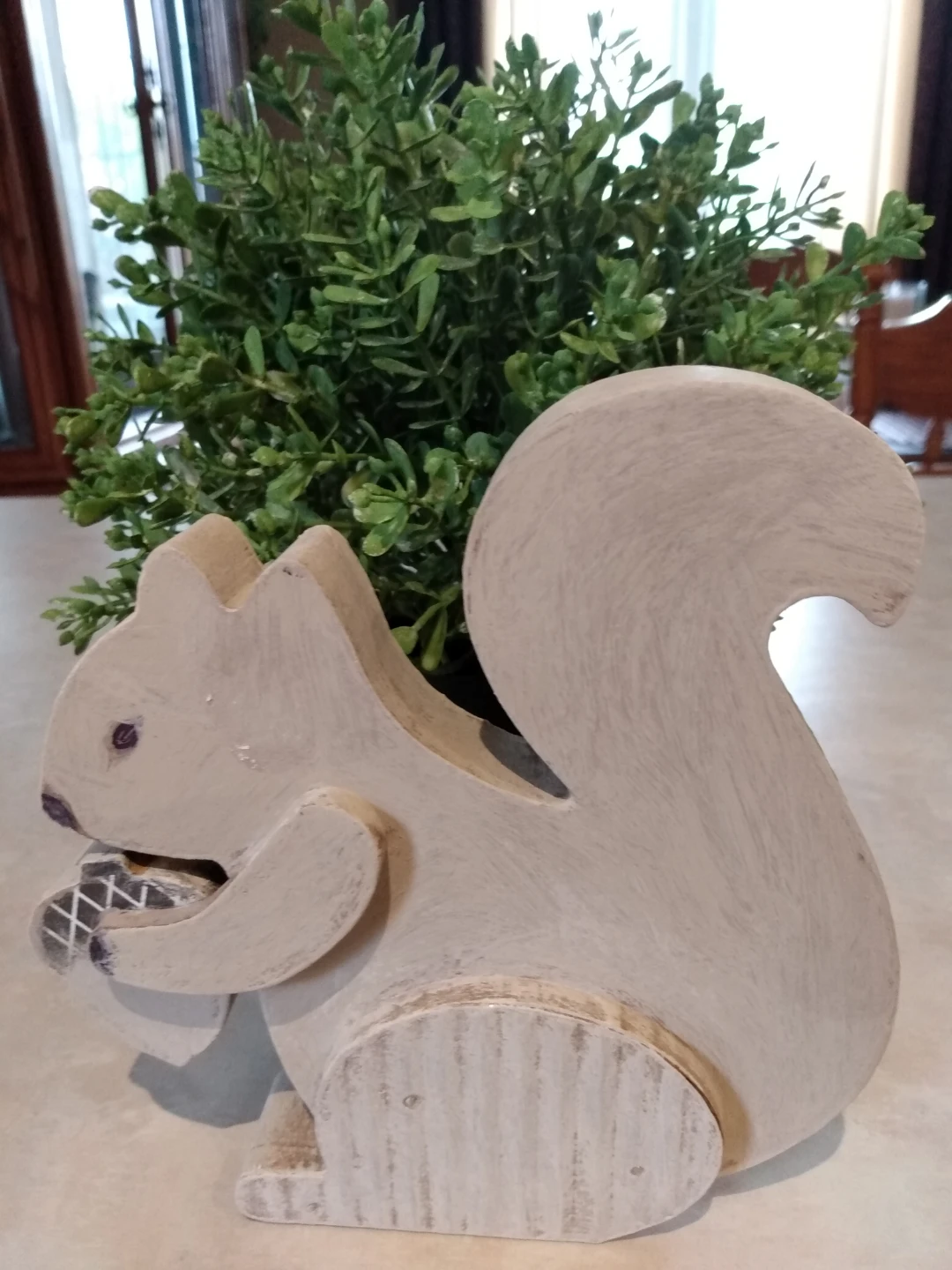 Decorative Wooden Squirrel with Nut - photo 2
