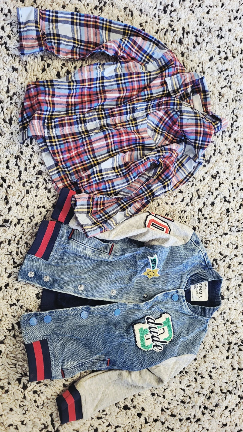 Kids Plaid Shirt and Denim Jacket