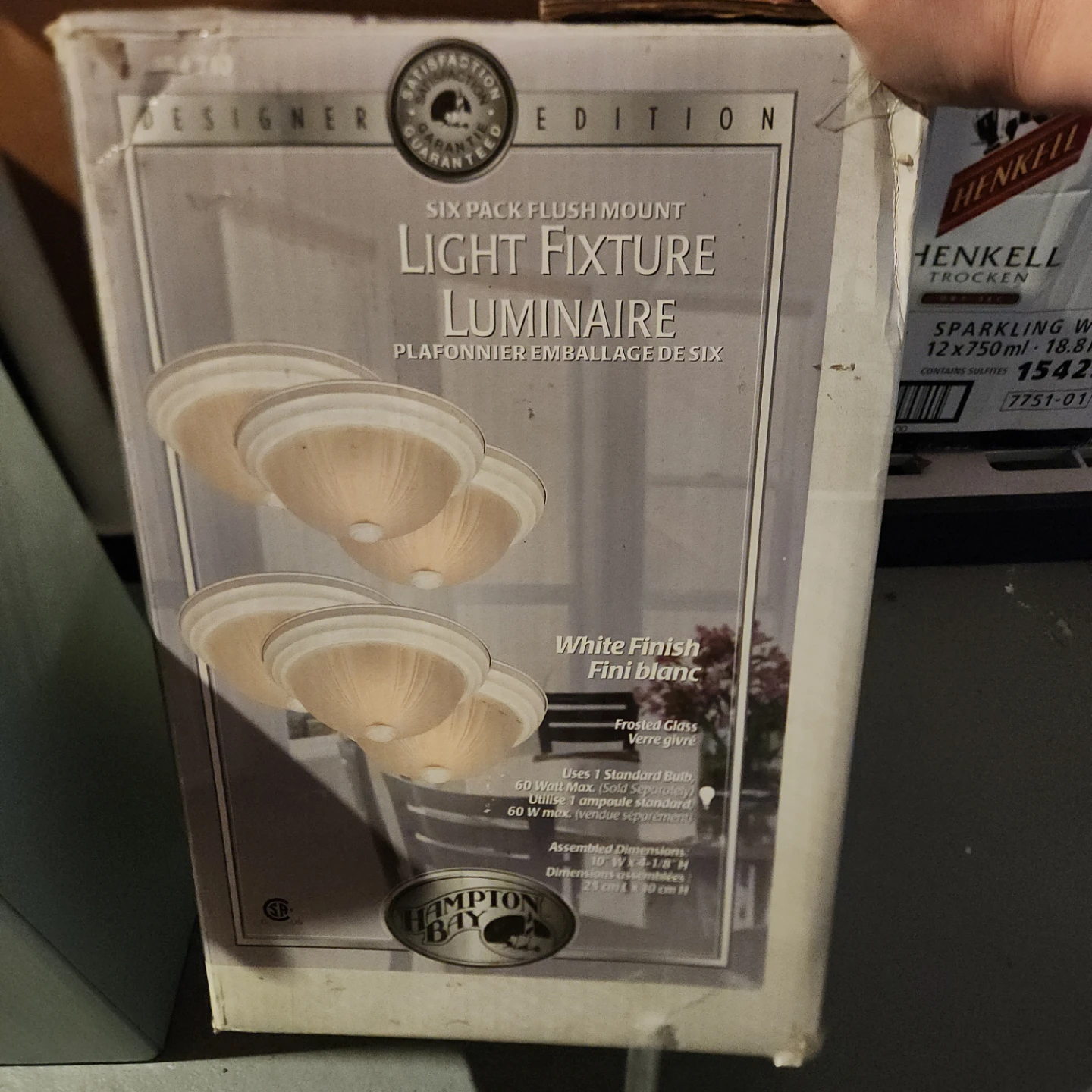 Hampton Bay 6-Pack Flush Mount Light Fixture - White Finish