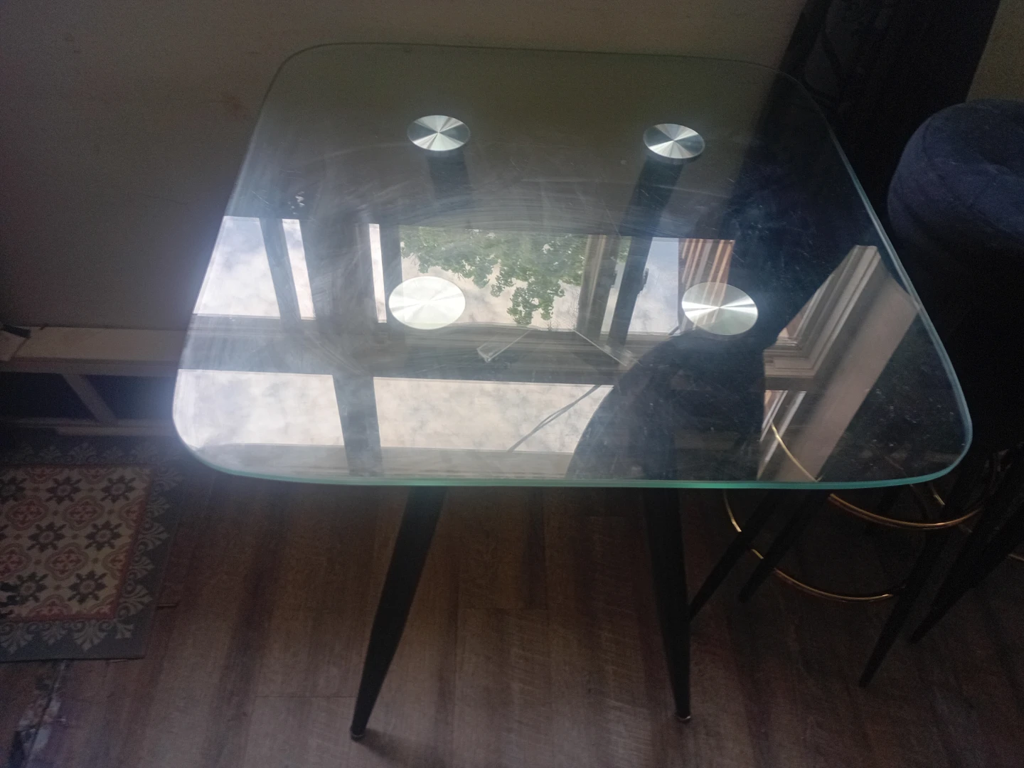 Bar height glass table & 4 stools- make.me an offer - photo 2