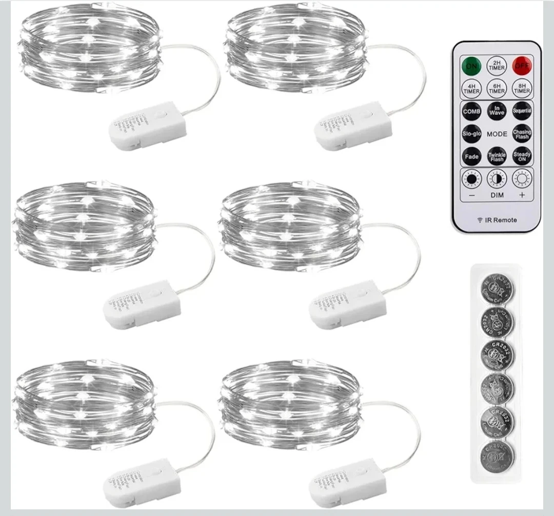 SINAMER 6 Pack Fairy Lights with Remote - Warm White - photo 2