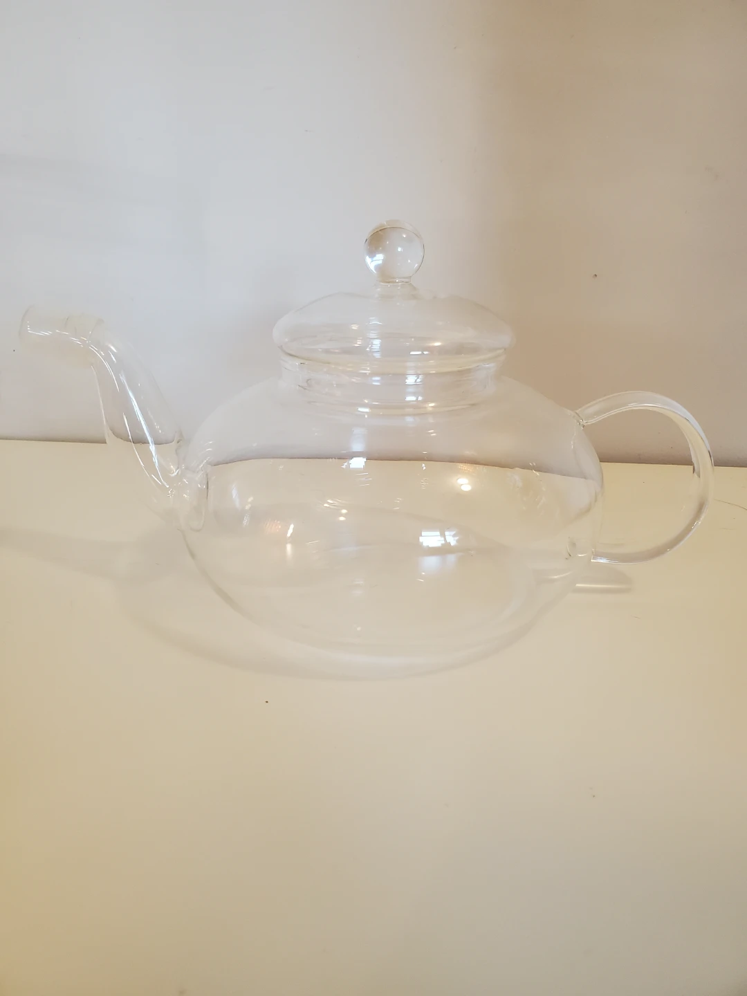 Clear Glass Teapot w/Tip cover...EUC
