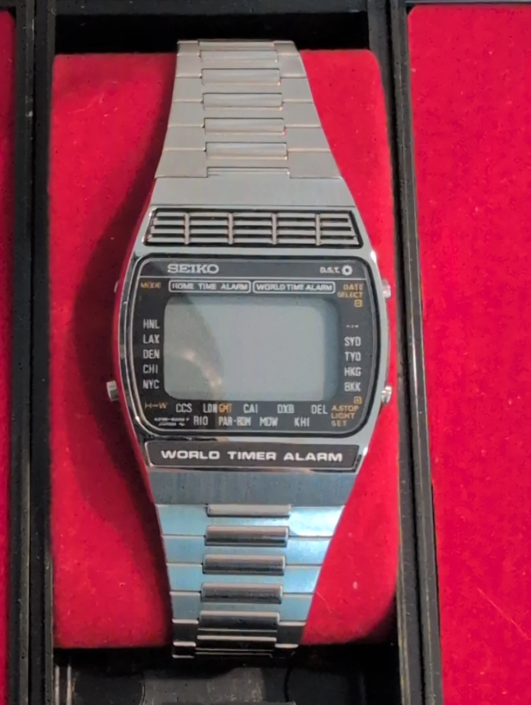 Seiko Quartz Digital World Timer Alarm Watch - photo 2