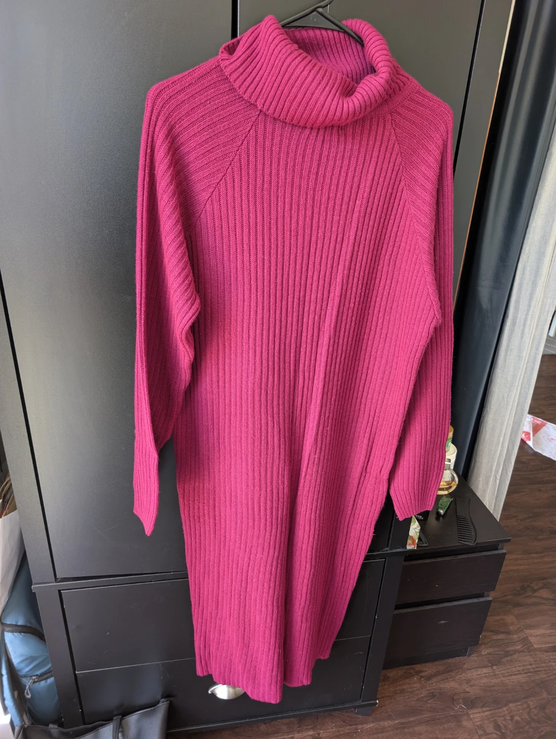 CHEMISTRY Magenta Turtleneck Sweater Dress XL - photo 2