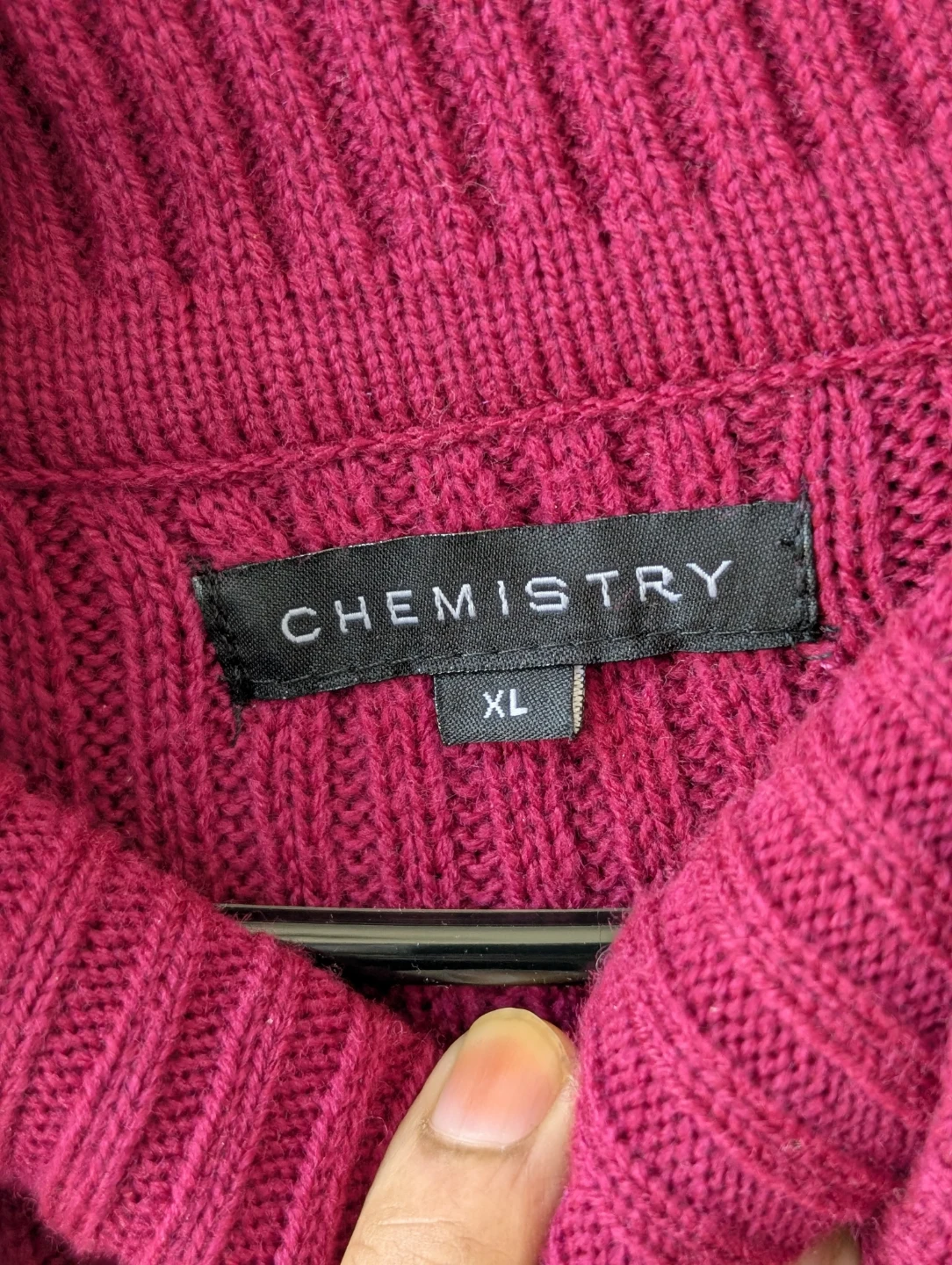 CHEMISTRY Magenta Turtleneck Sweater Dress XL - photo 3