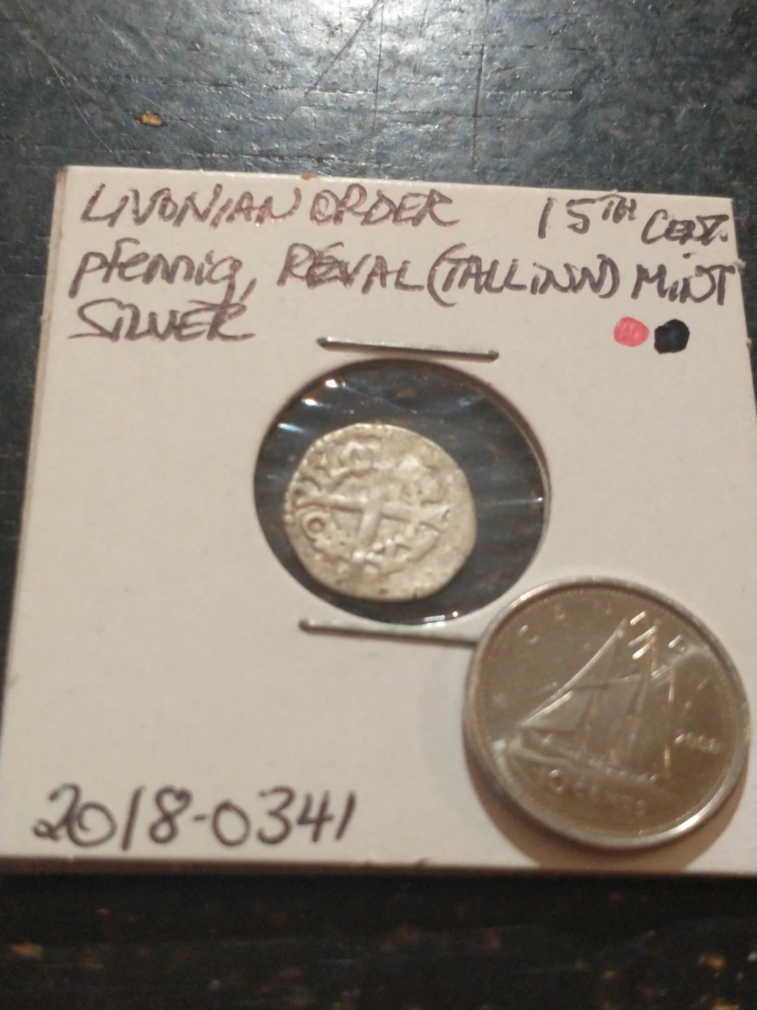 Livonian Order Silver Pennig - 15th Century - photo 4