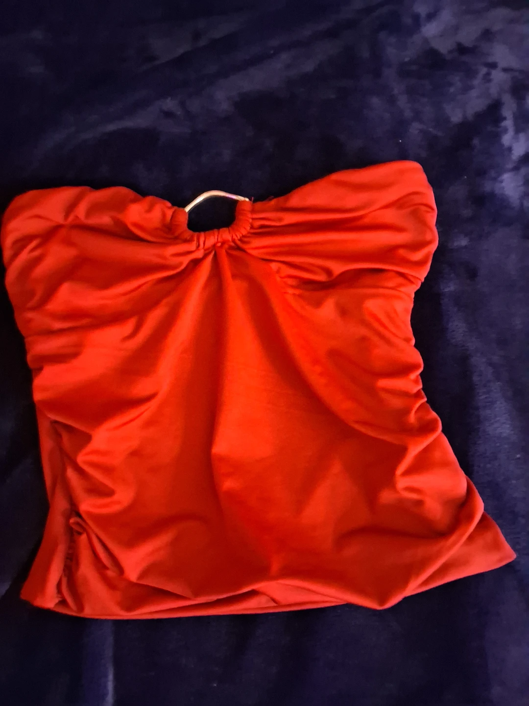 Red Ruched tube Top