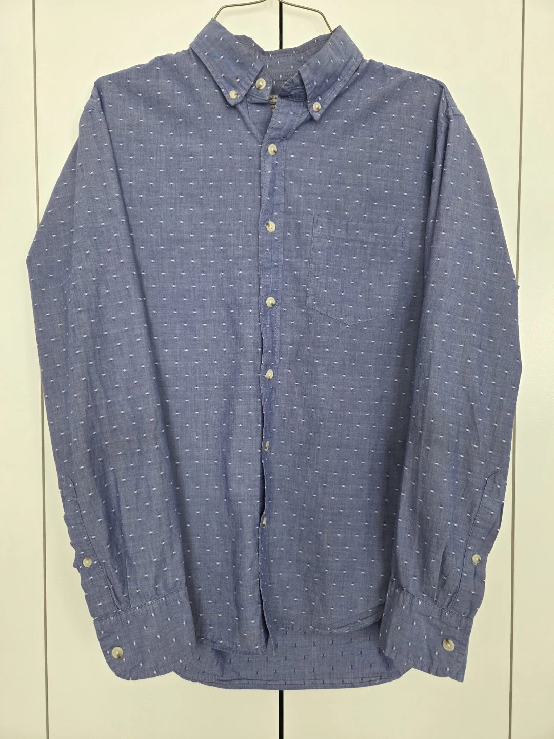 J. Crew Men's Blue Dotted Button-Down Shirt