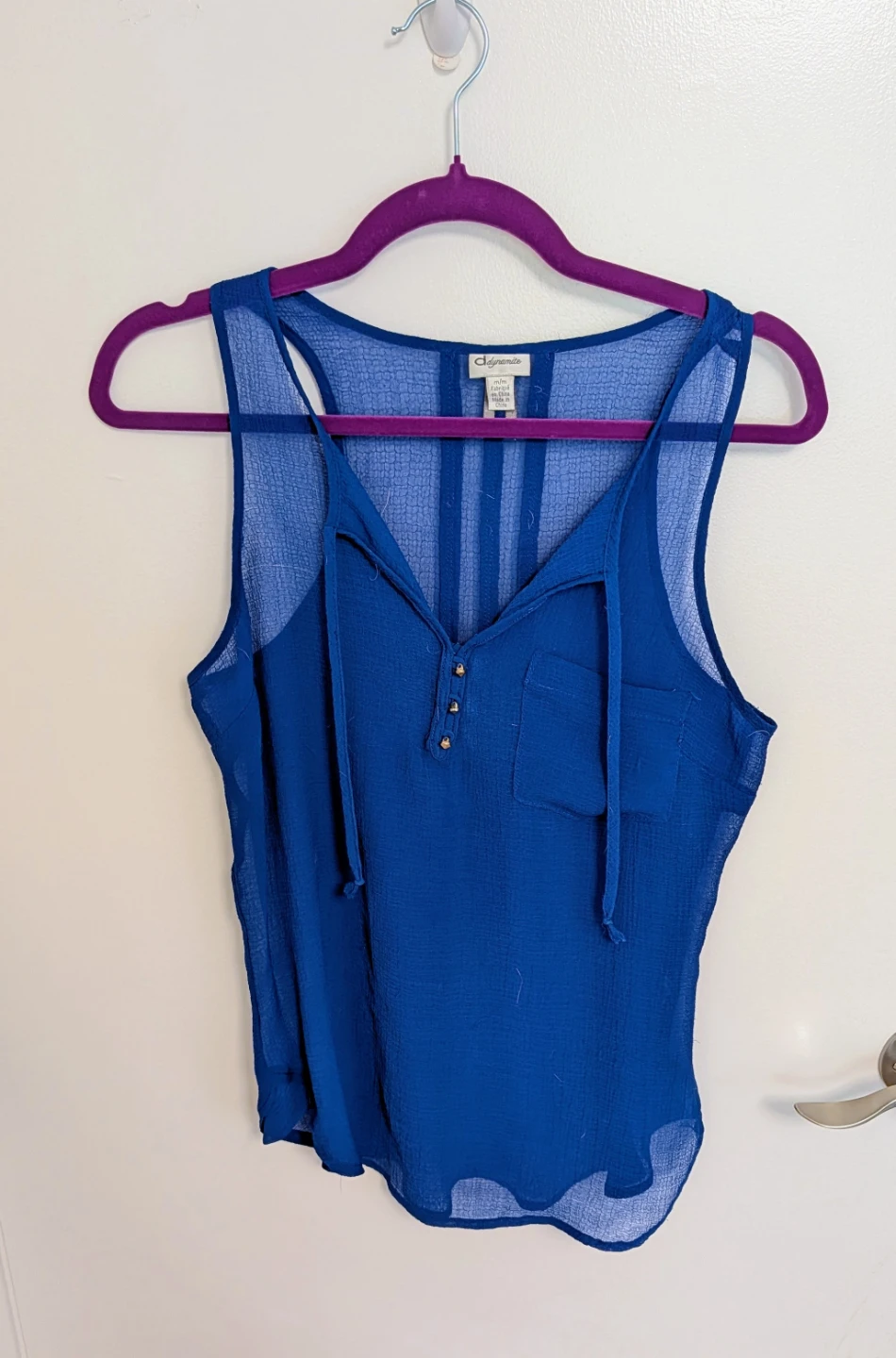 Dynamite Blue Sleeveless Tank Top - Women's Size Medium