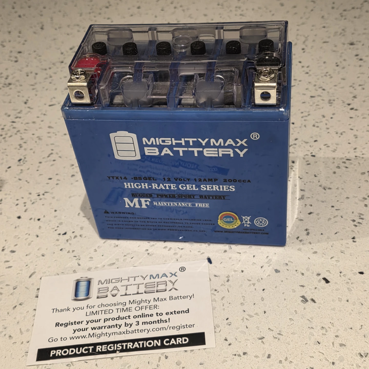 Mighty Max Battery YTX14-BS 12 Volt 12 Amp Gel Series