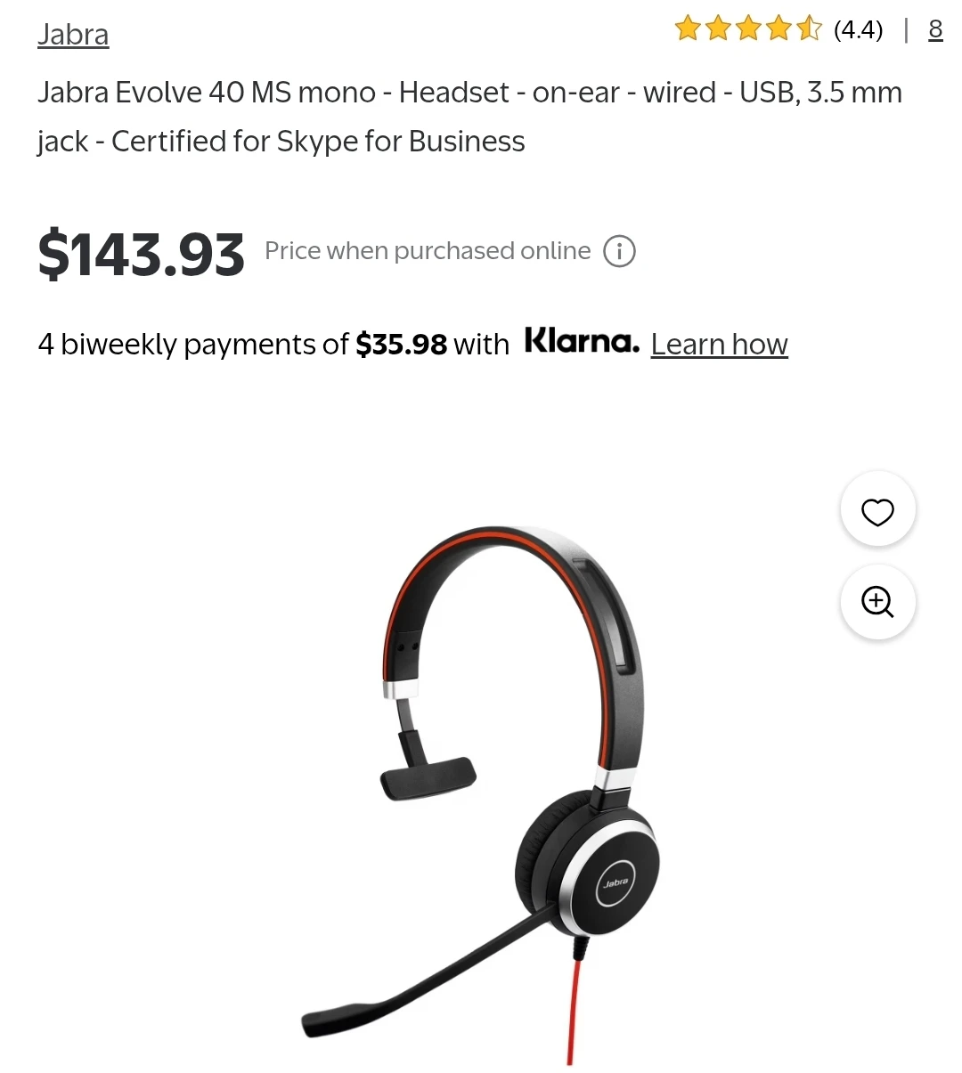 NEW!Jabra: Evolve 40 Mono USB/3.5mm Wired Corded Headset