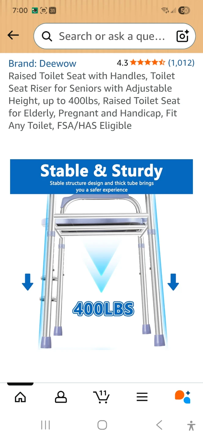 Deewow Raised Toilet Seat with Handles - photo 4