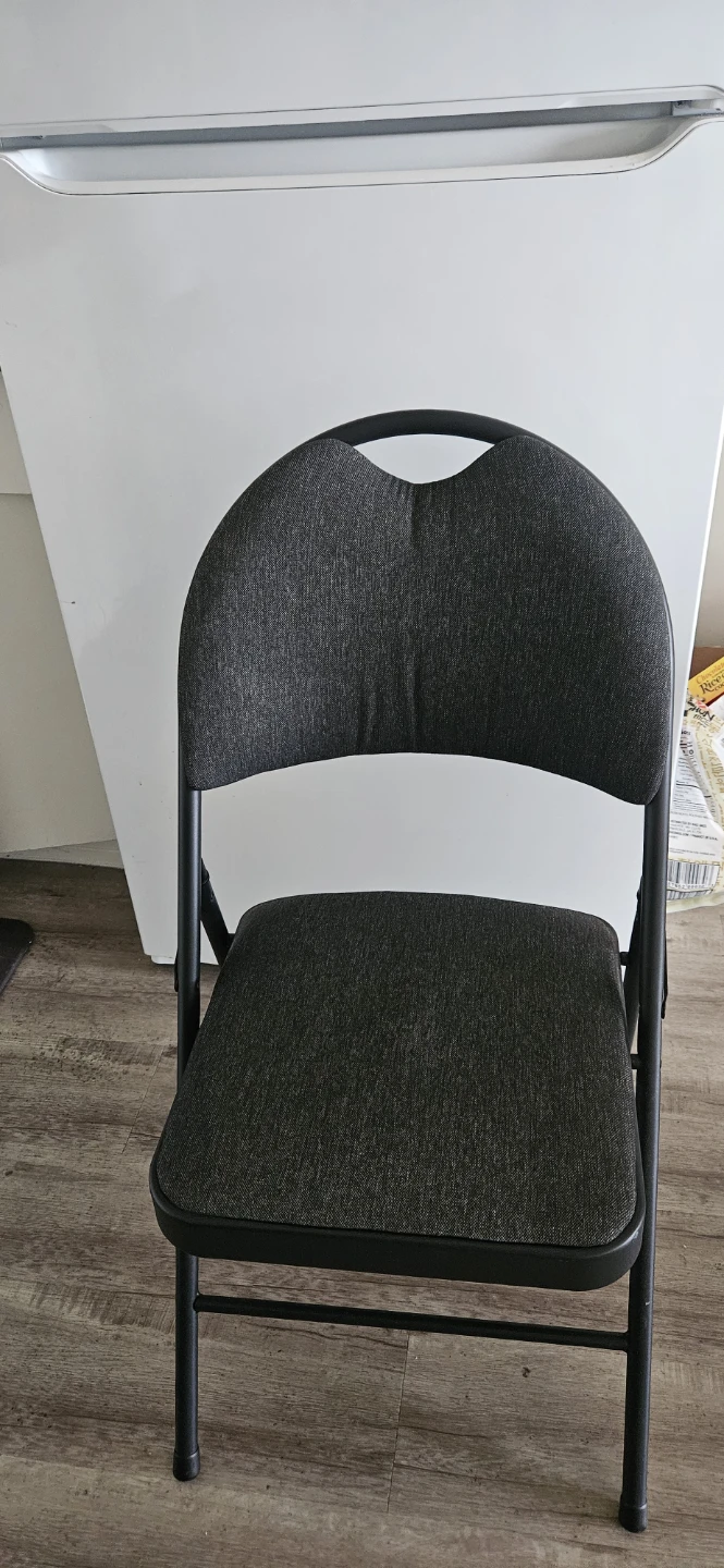 Grey Padded Folding Chair