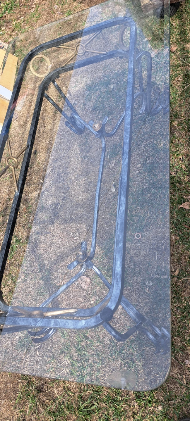 Glass Top Table with Metal Base - photo 2