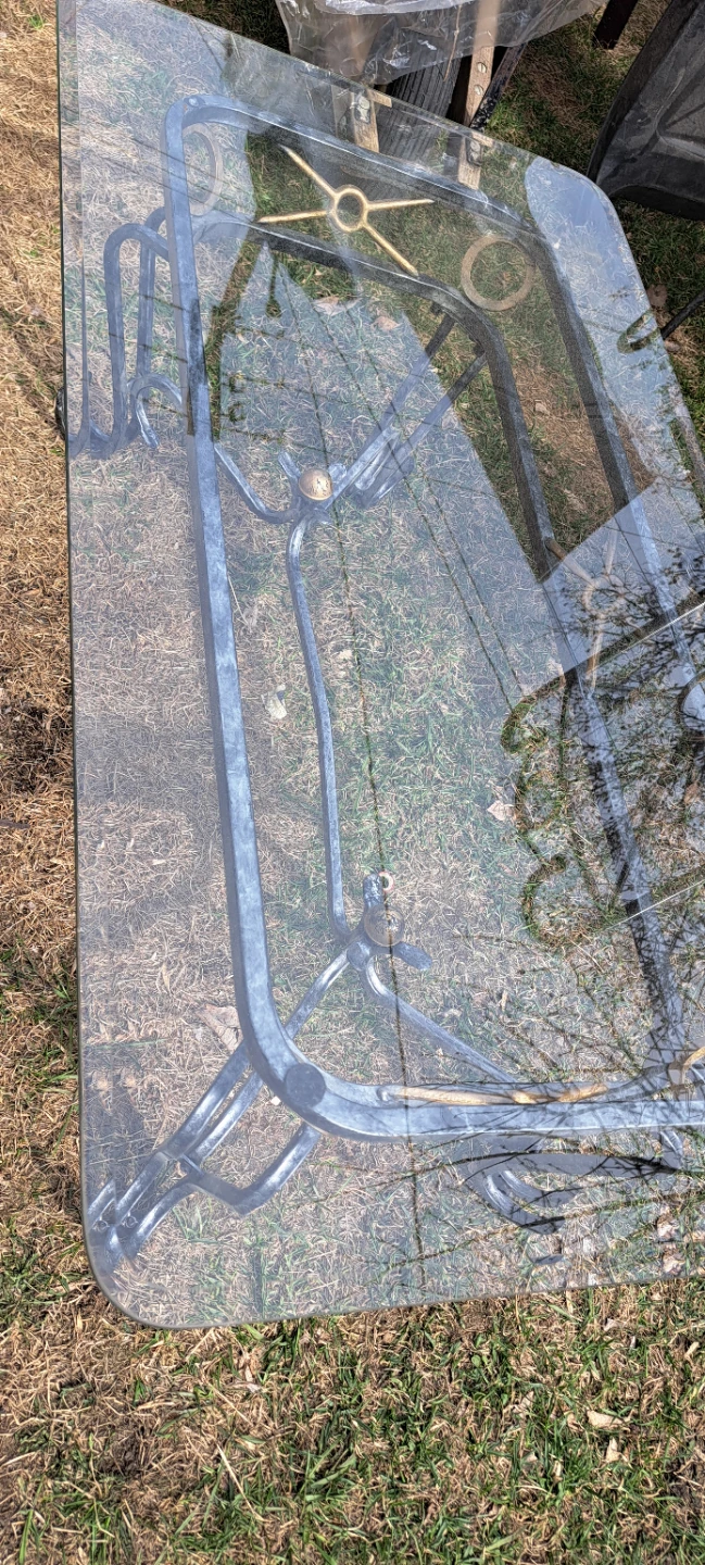 Glass Top Table with Metal Base - photo 3