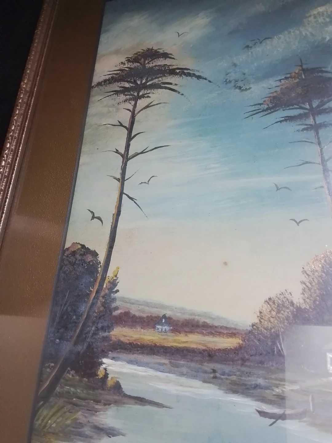 Vintage Mid-Century Modern Atmospheric Landscape – Signed "T.M." - photo 3