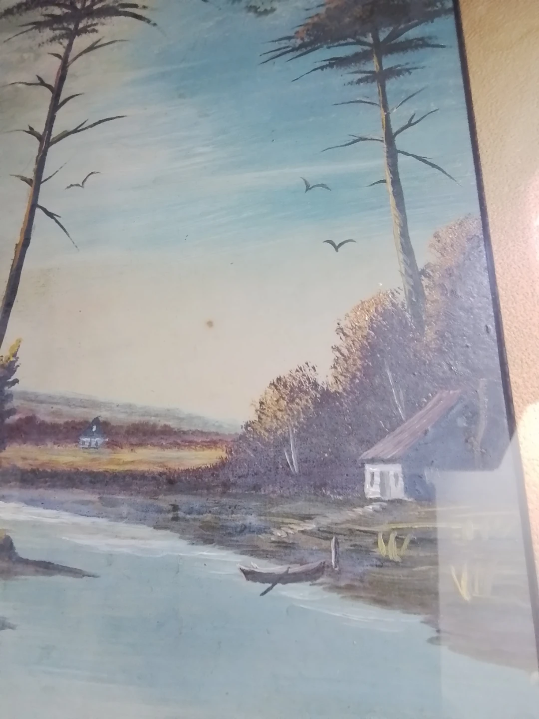 Vintage Mid-Century Modern Atmospheric Landscape – Signed "T.M." - photo 4