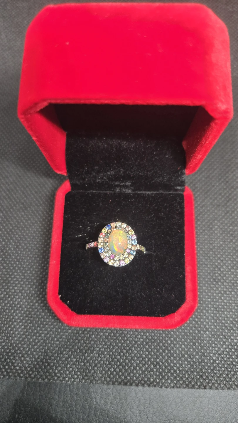 Opal ring w/ multi colored sapphire - photo 2