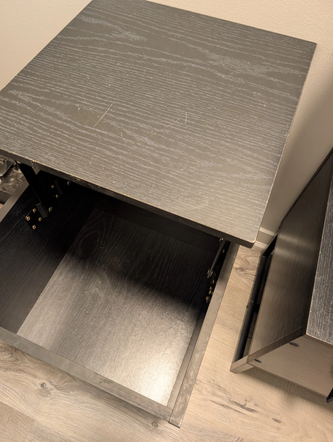 Black lift-top storage tables - photo 4