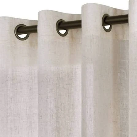 52x108"(x2) | Bronze Grommet Linen Sheer Curtains | Koufall