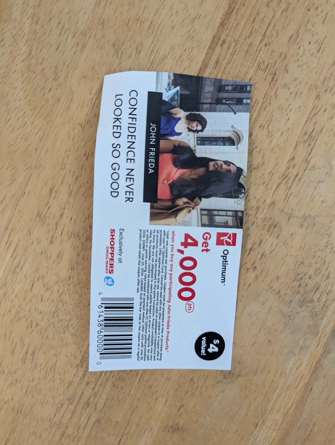 John Frieda 4,000 PC Optimum Points Coupon