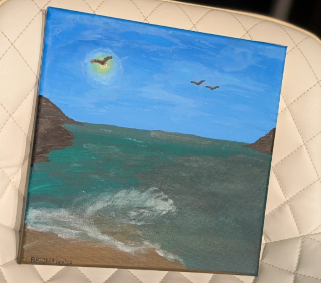 Hand-Painted Seascape Canvas Art - photo 3