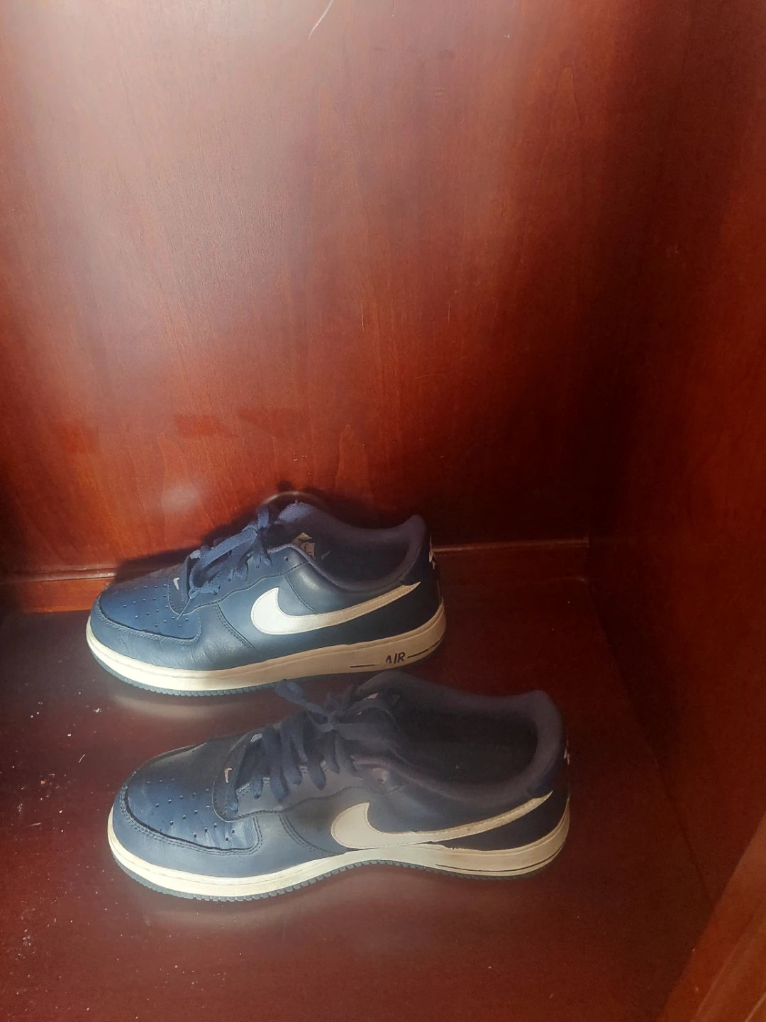 Nike Air Force 1 Low Blue Leather Sneakers - photo 2
