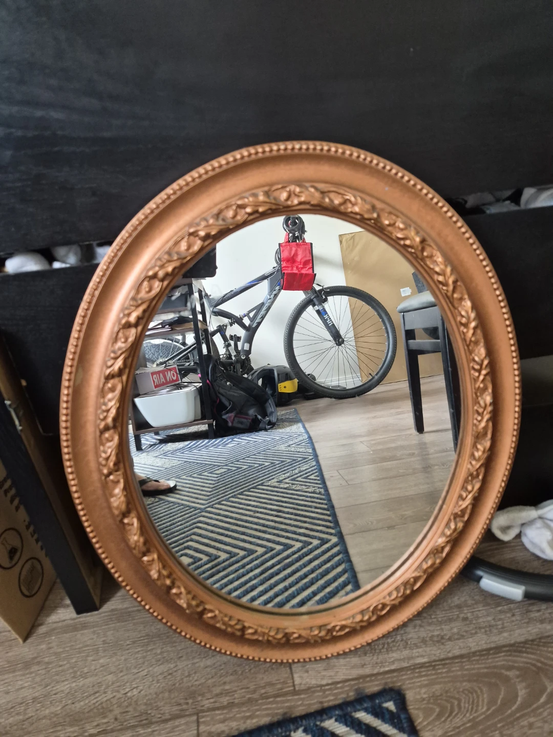 Ornate Oval Mirror with Gold Frame